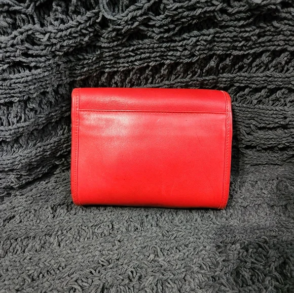 Vintage Red Coach Chrystie Flap Bag 9892 - Picture 2 of 16